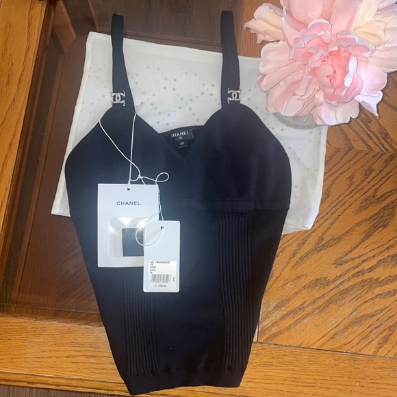 🚫SOLD🚫 New Chanel Black Diamond CC Top Size 40 (US Women’s M)💎 - Picture 4 of 17